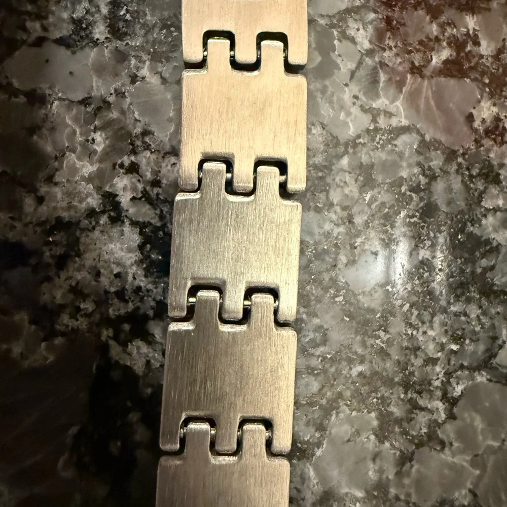 Stainless Steel Silver Link Watch Band Style Bracelet